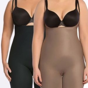 Spanx Two-Timing Open-Bust Mid-Thigh Bodysuit 2X